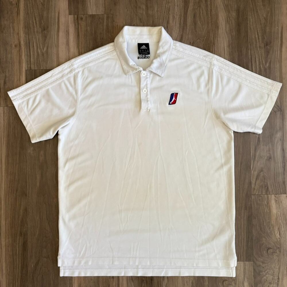 Adidas NBA D League Basketball Polo Shirt Men's Size XL White WORN
